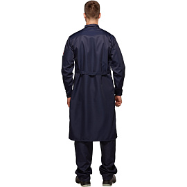 Халат защитный от кислот и щелочей мужской КЩС-ХЛ лавсановый синий (размер 48-50, рост 170-176)
