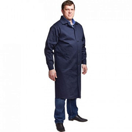 Халат защитный от кислот и щелочей мужской КЩС-ХЛ лавсановый синий (размер 60-62, рост 170-176)