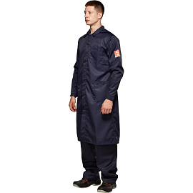 Халат защитный от кислот и щелочей мужской КЩС-ХЛ лавсановый синий (размер 52-54, рост 182-188)