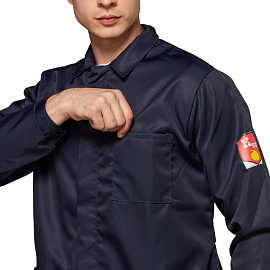 Халат защитный от кислот и щелочей мужской КЩС-ХЛ лавсановый синий (размер 52-54, рост 182-188)