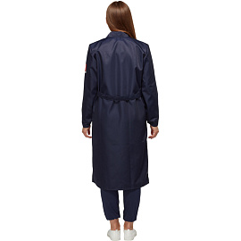 Халат защитный от кислот и щелочей женский КЩС-ХЛ лавсановый синий (размер 44-46, рост 158-164)