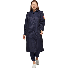 Халат защитный от кислот и щелочей женский КЩС-ХЛ лавсановый синий (размер 44-46, рост 158-164)