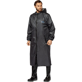 Плащ влагозащитный Waterproof Line Membrane WPL полиэфирный с ПУ покрытием на молнии тёмно-серый (размер 48-50, рост 170-176)