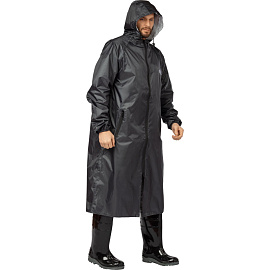 Плащ влагозащитный Waterproof Line Membrane WPL полиэфирный с ПУ покрытием на молнии тёмно-серый (размер 48-50, рост 170-176)