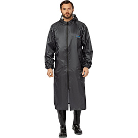 Плащ влагозащитный Waterproof Line Membrane WPL полиэфирный с ПУ покрытием на молнии тёмно-серый (размер 48-50, рост 170-176)
