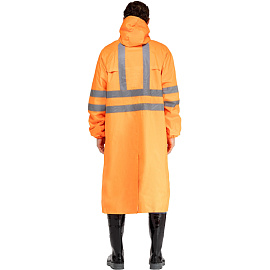 Плащ сигнальный влагозащитный Waterproof Line Extra-Vision WPL ПВХ на молнии оранжевый с СОП (размер 44-46, рост 170-176)