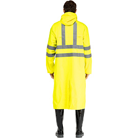 Плащ сигнальный влагозащитный Waterproof Line Extra-Vision WPL ПВХ на молнии лимонный с СОП (размер 48-50, рост 170-176)