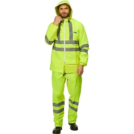 Костюм сигнальный влагозащитный Extra-V-КБР полиэфир с ПВХ покрытием лимонный с СОП (размер 44-46, рост 170-176) фото Костюм сигнальный влагозащитный Extra-V-КБР полиэфир с ПВХ покрытием лимонный с СОП (размер 44-46, рост 170-176)