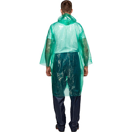 Плащ дождевик полиэтиленовый на липучках зелёный (размер 86х59)