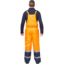 Костюм сигнальный зимний с полукомбинезоном Спектр-2-КПК оранжевый/синий с СОП (размер 44-46, рост 182-188)
