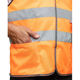 Жилет сигнальный Тип 2Т оранжевый с СОП размер L (48-50)
