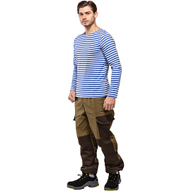 Тельняшка летняя длинный рукав в синюю полосу (размер 46)