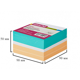Блок для записей Attache 90x90x50 мм разноцветный проклеенный (плотность 80 г/кв.м) фото Блок для записей Attache 90x90x50 мм разноцветный проклеенный (плотность 80 г/кв.м)