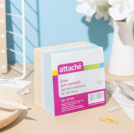 Блок для записей Attache 90x90x50 мм разноцветный проклеенный (плотность 80 г/кв.м) фото Блок для записей Attache 90x90x50 мм разноцветный проклеенный (плотность 80 г/кв.м)