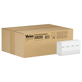 Полотенца бумажные 150 шт., VEIRO (Система H2) COMFORT, 2-слойные, белые, КОМПЛЕКТ 21 пачка, 32х21,6, W-сложение, KW208