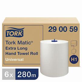 Полотенца бумажные в рулонах Tork 290059 Matic Universal Н1 1-слойные 6 рулонов по 280 метров