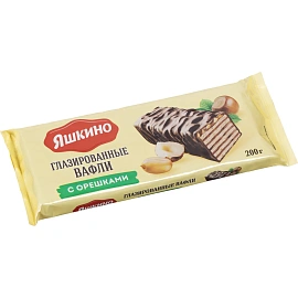 Вафли Яшкино глазированные с орешками 200 г