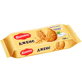Печенье сдобное Яшкино Дженс с овсяными хлопьями и кокосовой стружкой 180 г
