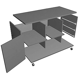 Тумба подкатная Эталон (дуб венге, 1100х520х570 мм, 3 ящика)