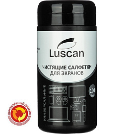 Салфетки влажные для экранов LUSCAN (Attache Selection) с антистатическим эффектом биоразлагаемые (100 штук в тубе)