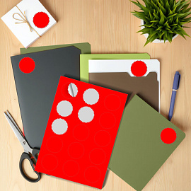 Этикетки самоклеящиеся для опечатывания документов Комус Звездочки 52 мм красные (15 штук на листе, 10 листов в упаковке)