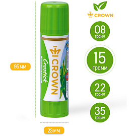 Клей-карандаш Crown "Expert", 15г, ПВП