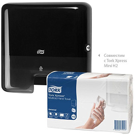 Полотенца бумажные листовые Tork H2 Z-сложение 2-слойные серый 20 пачек по 190 листов (471103)