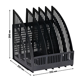 Лоток для бумаг вертикальный СТАММ "Line", сборный, 5 отделений, черный фото Лоток для бумаг вертикальный СТАММ "Line", сборный, 5 отделений, черный