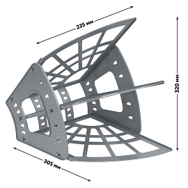 Лоток для бумаг веерный СТАММ "Эконом", 3-х секционный, серый