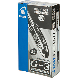 Ручка гелевая неавтоматическая Pilot BLN-G3-38 черная (толщина линии 0.2 мм)