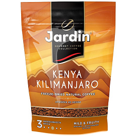 Кофе растворимый сублимированный Jardin Kenya Kilimanjaro 150 г (пакет) фото Кофе растворимый сублимированный Jardin Kenya Kilimanjaro 150 г (пакет)