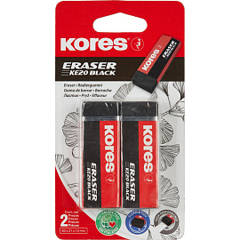 Ластик Kores ПВХ прямоугольный 60x21x10 мм (2 штуки в упаковке)
