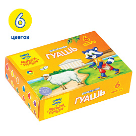 Гуашь Мульти-Пульти "Енот в Греции", 06 цветов, 17,5мл, картон фото Гуашь Мульти-Пульти "Енот в Греции", 06 цветов, 17,5мл, картон