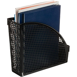 Лоток вертикальный для бумаг 110 мм Attache пластиковый черный 6 предметов (2 лотка горизонтальных, 2 лотка вертикальных, подставки для ручек и стикер