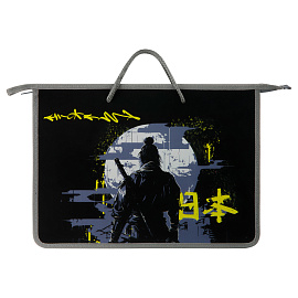 Папка с ручками А4 ArtSpace "Samurai", пластик, на молнии, 45мм