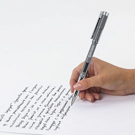 Ручка гелевая BRAUBERG "GEL ONE", ЧЕРНАЯ, стандартный узел 0,5 мм, линия письма 0,35 мм, 144037