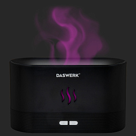 Увлажнитель воздуха "Камин", эффект пламени, 180 мл, Аромамасло в ПОДАРОК, черный, DASWERK (ДАСВЕРК), 456845