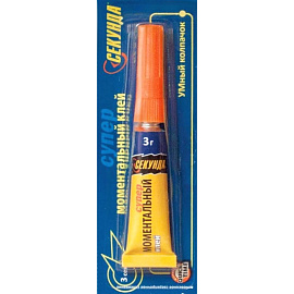 Клей секундный Секунда универсальный 3 г фото Клей секундный Секунда универсальный 3 г