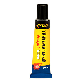 Клей секундный Секунда универсальный прозрачный 30 мл фото Клей секундный Секунда универсальный прозрачный 30 мл