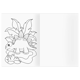 Раскраска А5, 16 стр., ТРИ СОВЫ "Динопарк