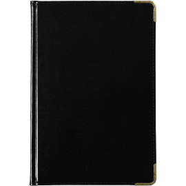 Ежедневник полудатированный Bruno Visconti Imperium натуральная кожа А5 208 листов черный (золотистый обрез)