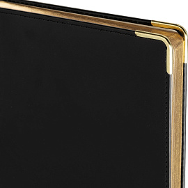 Ежедневник полудатированный Bruno Visconti Imperium натуральная кожа А5 208 листов черный (золотистый обрез)