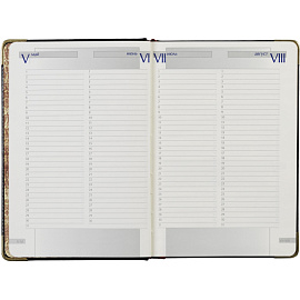 Ежедневник полудатированный Bruno Visconti Imperium натуральная кожа А5 208 листов черный (золотистый обрез)