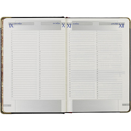 Ежедневник полудатированный Bruno Visconti Imperium натуральная кожа А5 208 листов черный (золотистый обрез)