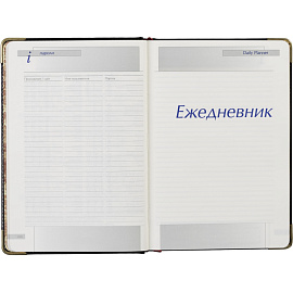 Ежедневник полудатированный Bruno Visconti Imperium натуральная кожа А5 208 листов черный (золотистый обрез)