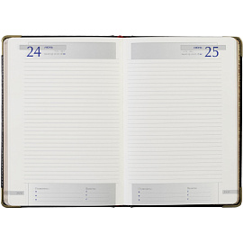 Ежедневник полудатированный Bruno Visconti Imperium натуральная кожа А5 208 листов черный (золотистый обрез)