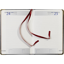 Ежедневник полудатированный Bruno Visconti Imperium натуральная кожа А5 208 листов черный (золотистый обрез)