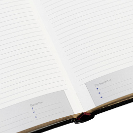 Ежедневник полудатированный Bruno Visconti Imperium натуральная кожа А5 208 листов черный (золотистый обрез)