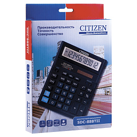 Калькулятор настольный Citizen DualPower SDC-888TII 12-разрядный черный 203x158x31 мм фото Калькулятор настольный Citizen DualPower SDC-888TII 12-разрядный черный 203x158x31 мм