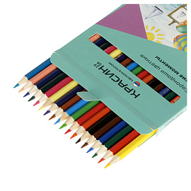 Карандаши цветные Красин "Яркие моменты", 18цв., шестигран., заточен., картон, европодвес